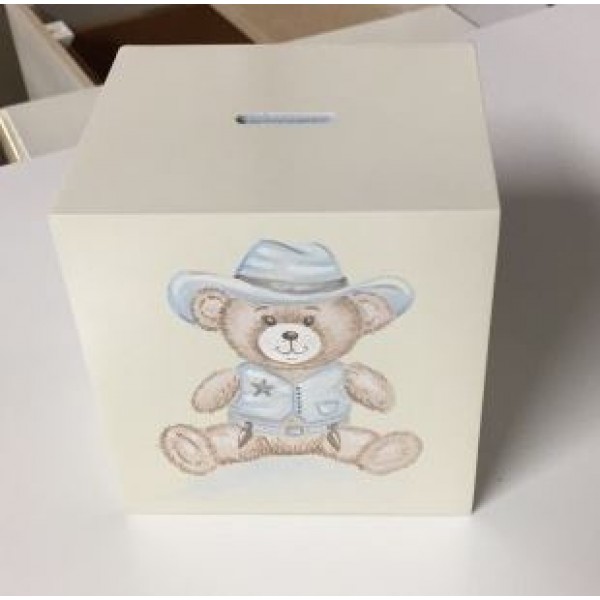 Money Box  With Cowboy Teddy Bear