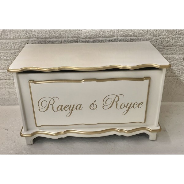 Double Named Toybox Off-White & Gold