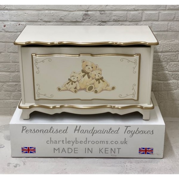 Toy Box With 3 Bears Hand Painted Art
