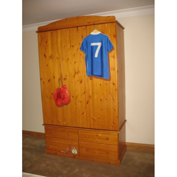 Pine Large Football Wardrobe