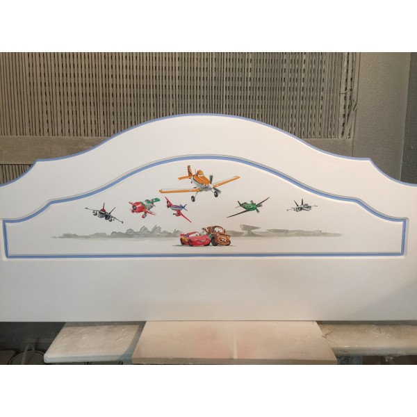 5ft Headboard With Planes And Cars Artwork