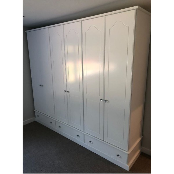 6 Door Bespoke Wardrobe In White