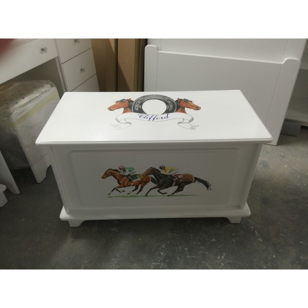 Toy Box With Racing Horses & Crest