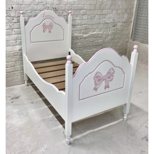 Magda Bow Pink Princess Bed Personalised