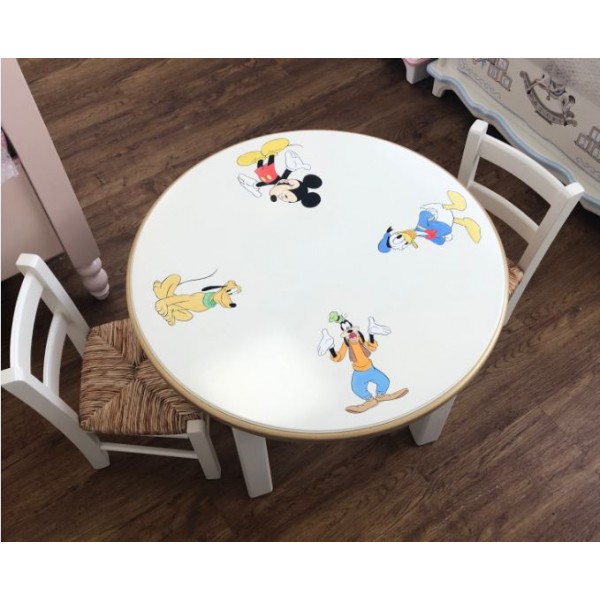 Round Toddler Table & 2 Solid Seated Chairs