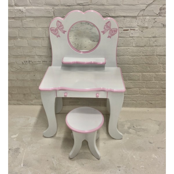 Small Toddler Miniature Dressing Table With Bows