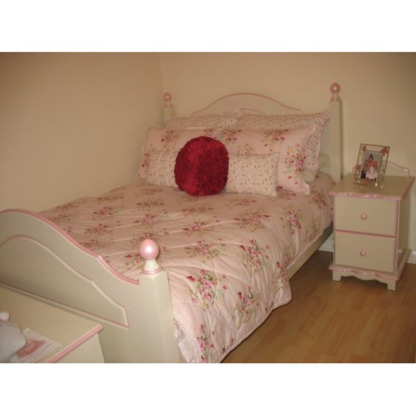 Double Girls Bed Off-White & Pink