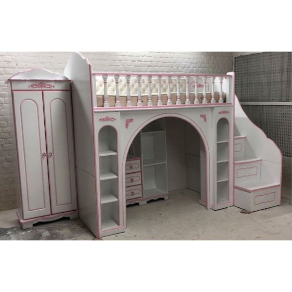 Balcony Bed With Wardrobe And Dressing Table Area