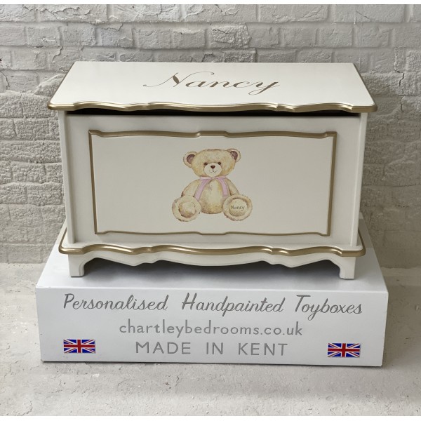 Teddy Bear With Pink Bow And Name