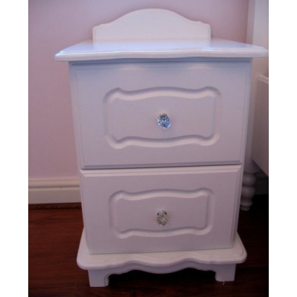 Bedside 2 Drawers With Sparkly Knobs