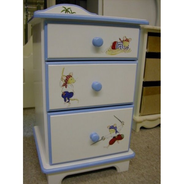 Bedside 3 Drawer Pirate Mice Classic