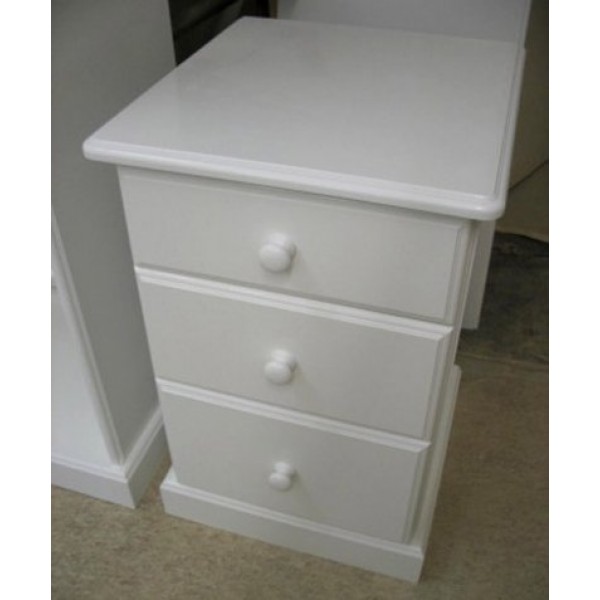 Bedside 3 Drawer Solid Skirting