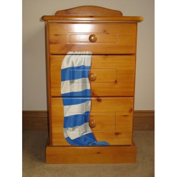 Bedside With Scarf! Pine! Hand Painted