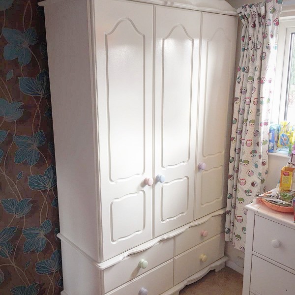 Large Wardrobe With Extra Large Pastel Colour Knobs