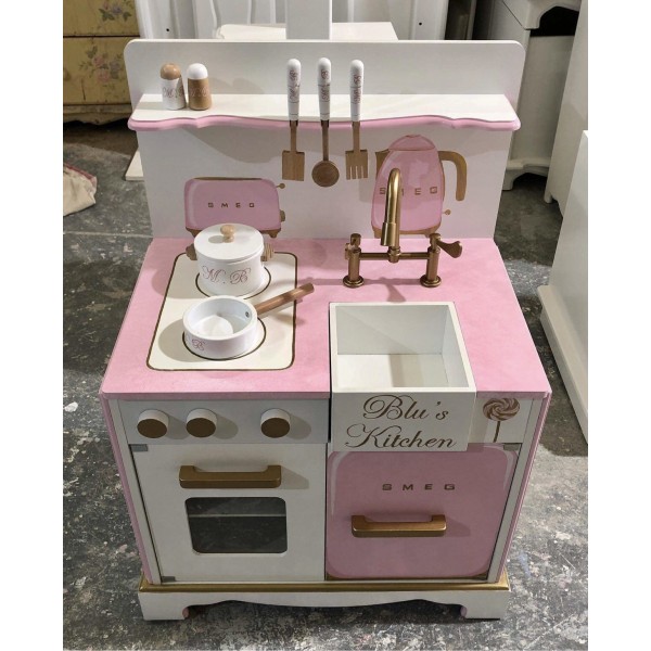 Blu's Play Kitchen Makeover Pink Smeg