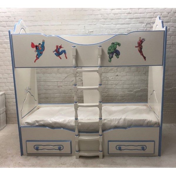 Superhero Bunk Beds Hand Painted, Superhero Bunk Beds