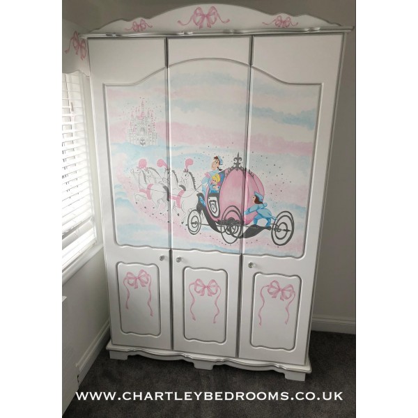 Princess Carriage And Castle 3 Door Wardrobe