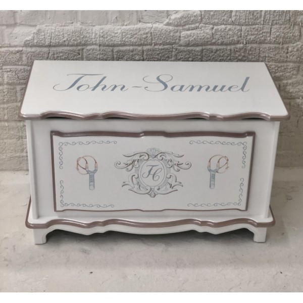 Catapult Art Hand Painted On a Large Toybox Double Name