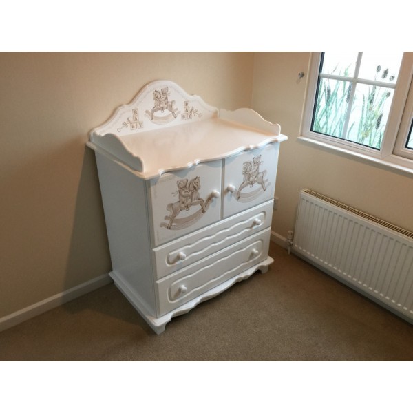 Baby Changer With Rocking Horses Hand Painted