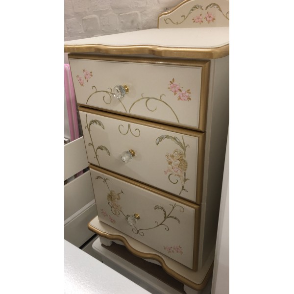 Bedside Chest With Cherub Artwork 