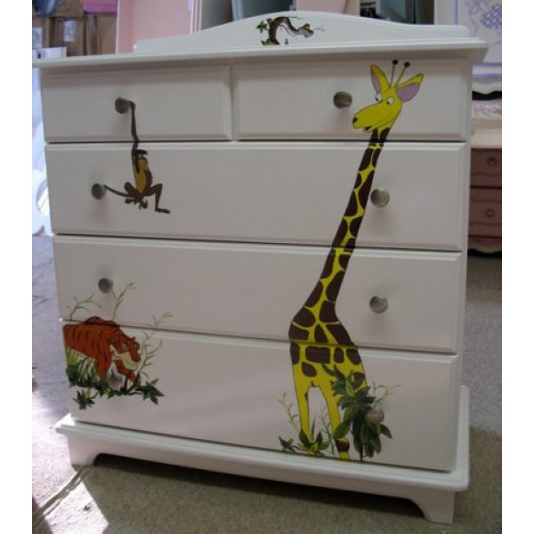 Chest Of Drawers Fun Animals Artwork 