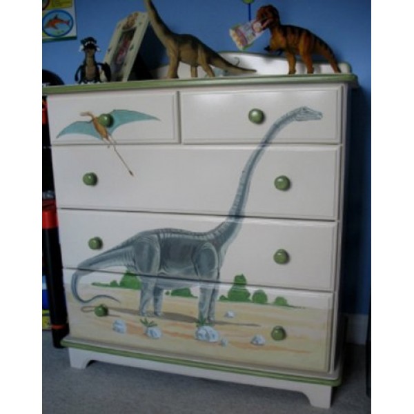 Chest Of Drawers 4-Drawer Split Dinosaurs