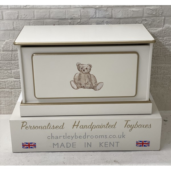 Customers Own Teddy Bear Hand Painted On The Toy Box Front