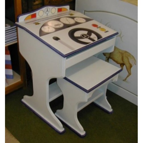Flap-Top Desk & Stool Car