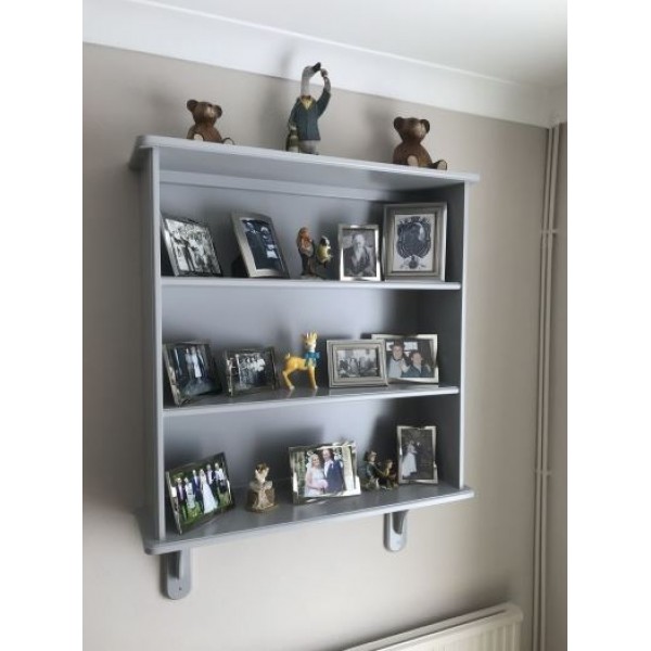 Bookcase Wall Mounted With Strong Brackets In Grey