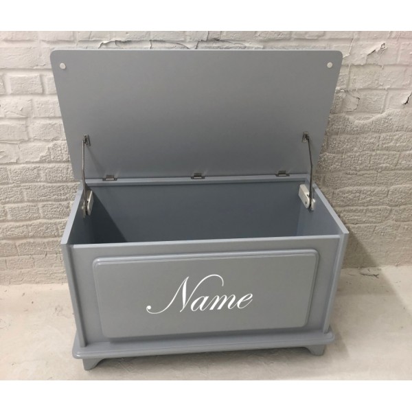 Grey Personalised Toy Storage Box Plain Style