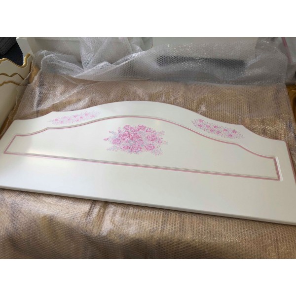 Double Headboard With Unique Floral Artwork