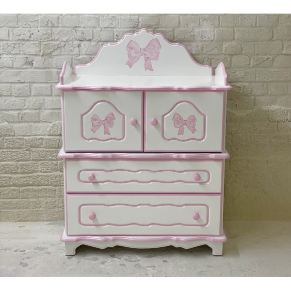 Baby Changer With Pink Hand Painted Bows