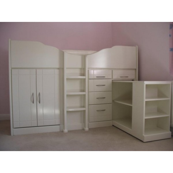 High Sleeper Cabin Bed Storage Bed With Pull-Out Bookcase