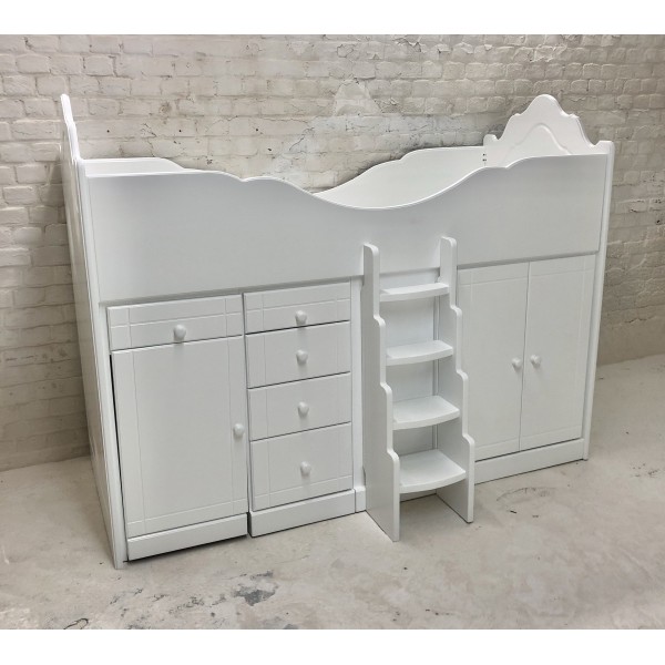 High Sleeper Storage Bed With Pull Out Desk Small Single