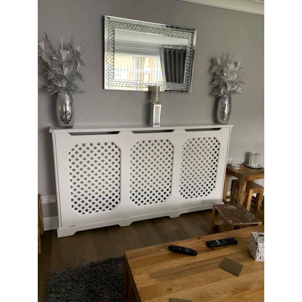 Large White Radiator Cabinet Bespoke to Order