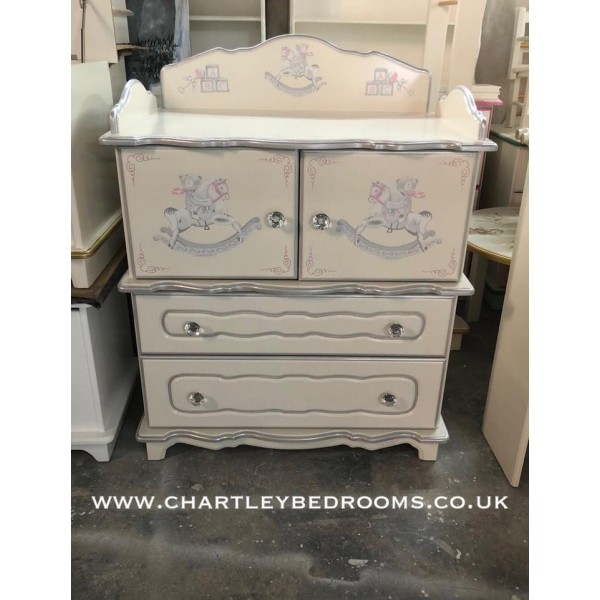 Baby Changer With Rocking Horses And Crystal Knobs