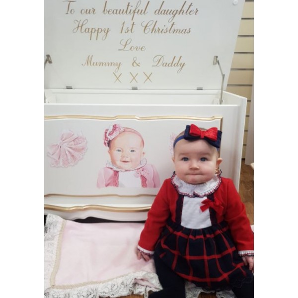 Portrait Personalised Toy Box Hand Painted