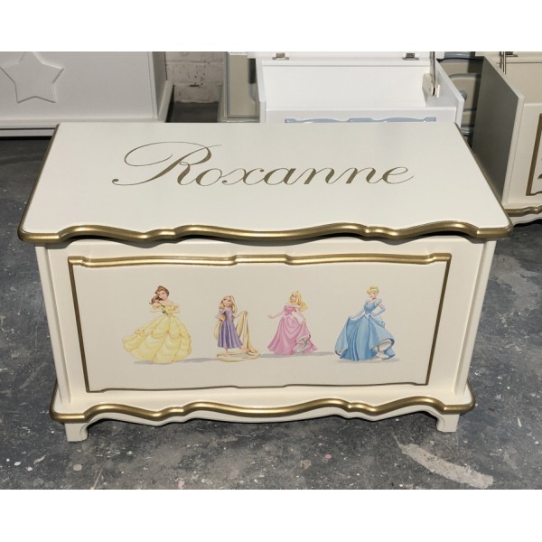 Princess Toybox With Personalisation Off White & Gold