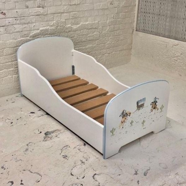 Small Toddler Bed With Cowboy Artwork