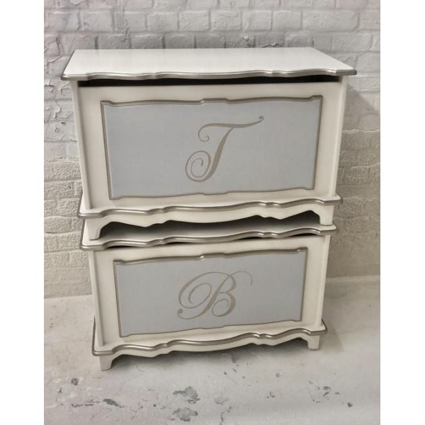 Toy Box With Hand Painted Initials On The Front