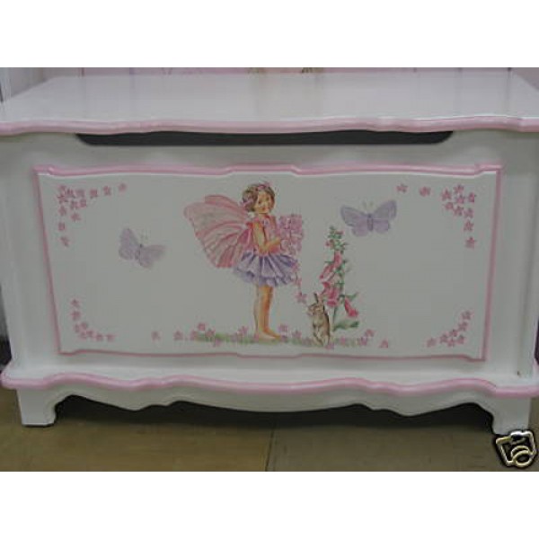 Personalised 3ft Toy Box With Clemma Fairy And Name