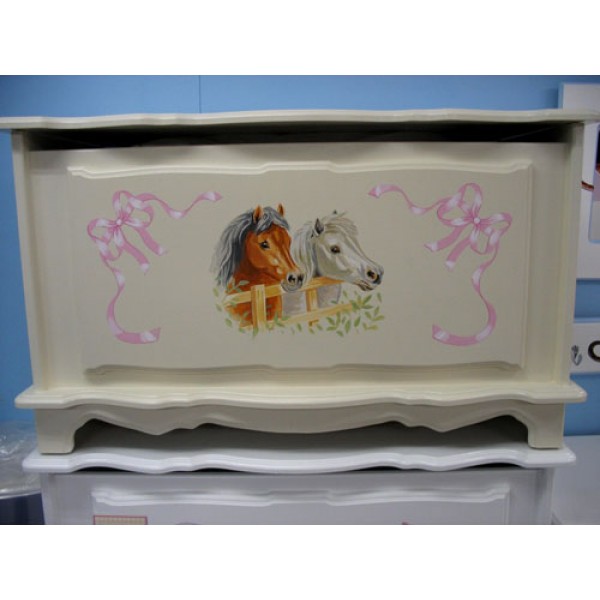 Toy Box 3ft Fancy Style Pretty Ponies Artwork